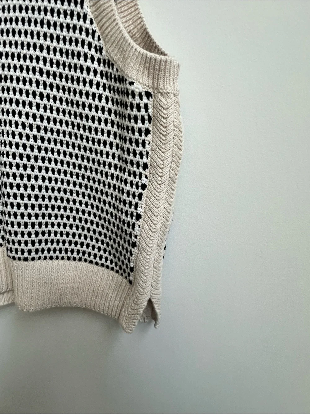 Anthropologie Varley Knowles Textured Knit Sleeveless Sweater Vest Large Birch